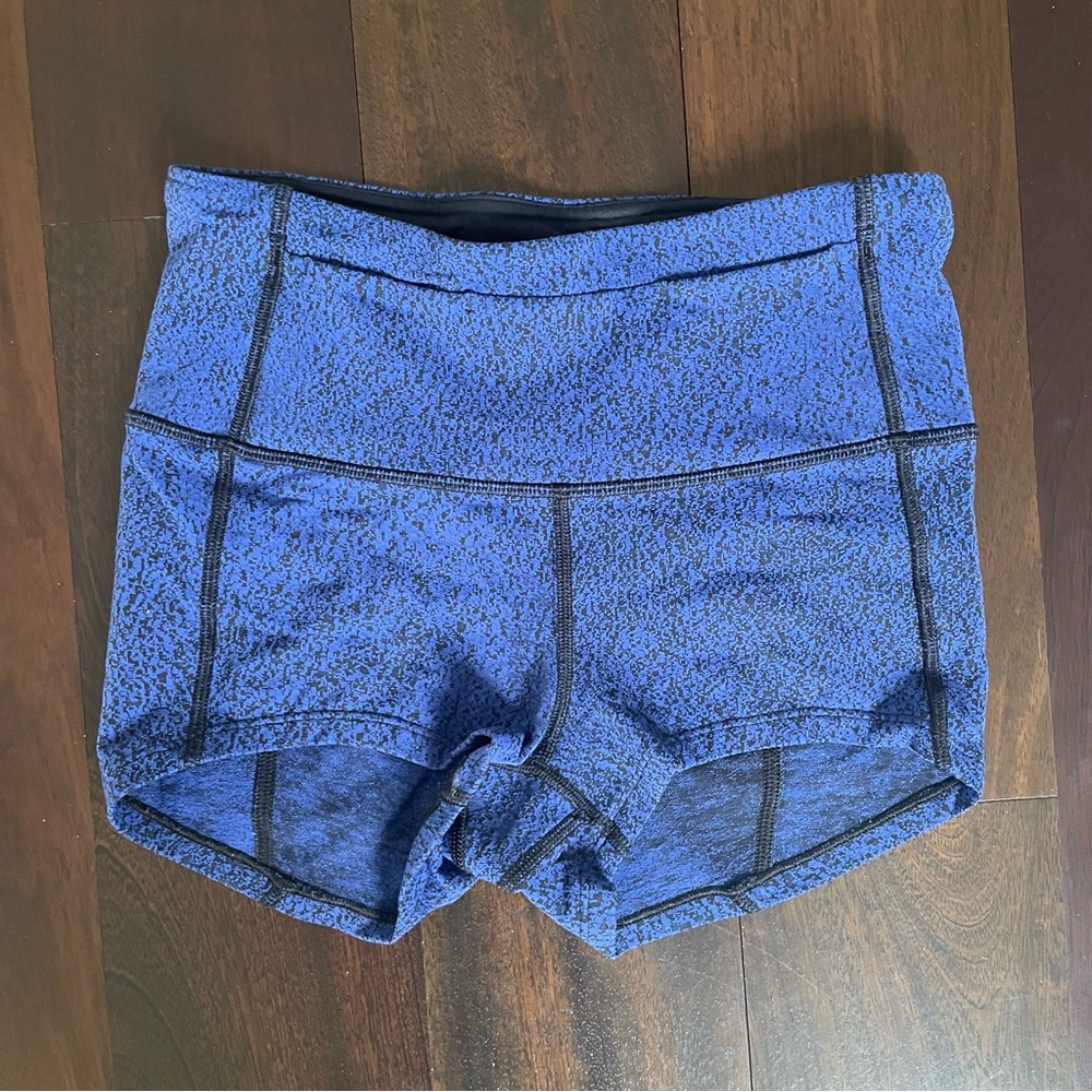Lululemon Athletica Blue Athletic Shorts with Compression Fit